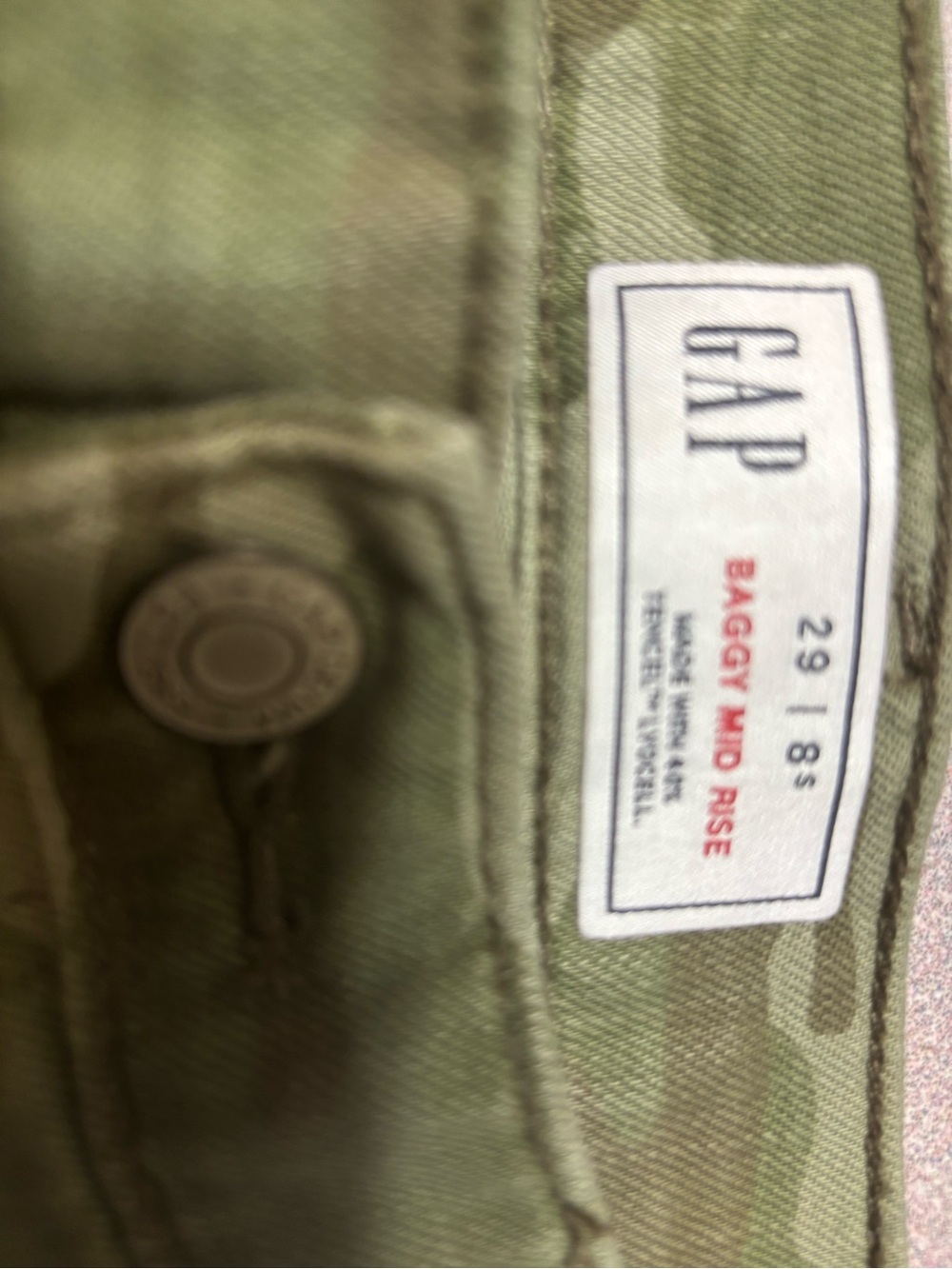 GAP Baggy Mid Rise Chinos - Olive